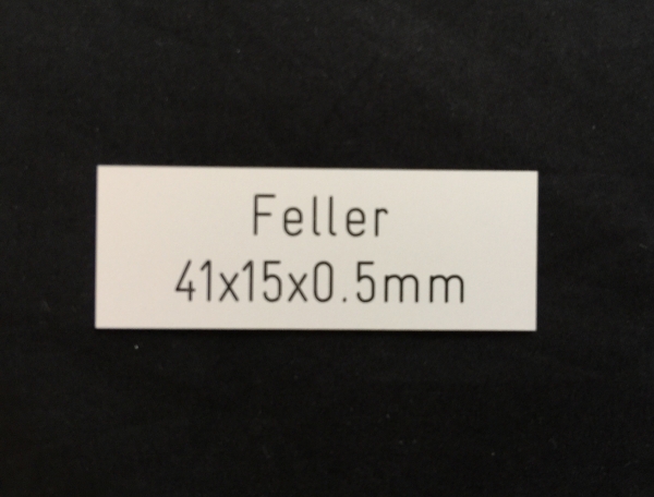FELLER Kunststoffschild 41x15x0.5mm alufarbig